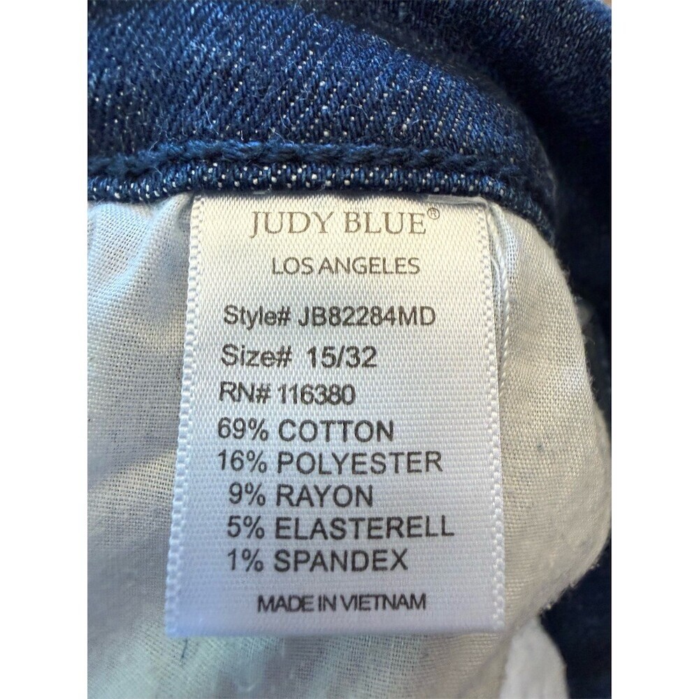 Judy Blue Womens Size 15 Boyfriend Jeans High Rise Blue Distressed - Picture 7 of 8
